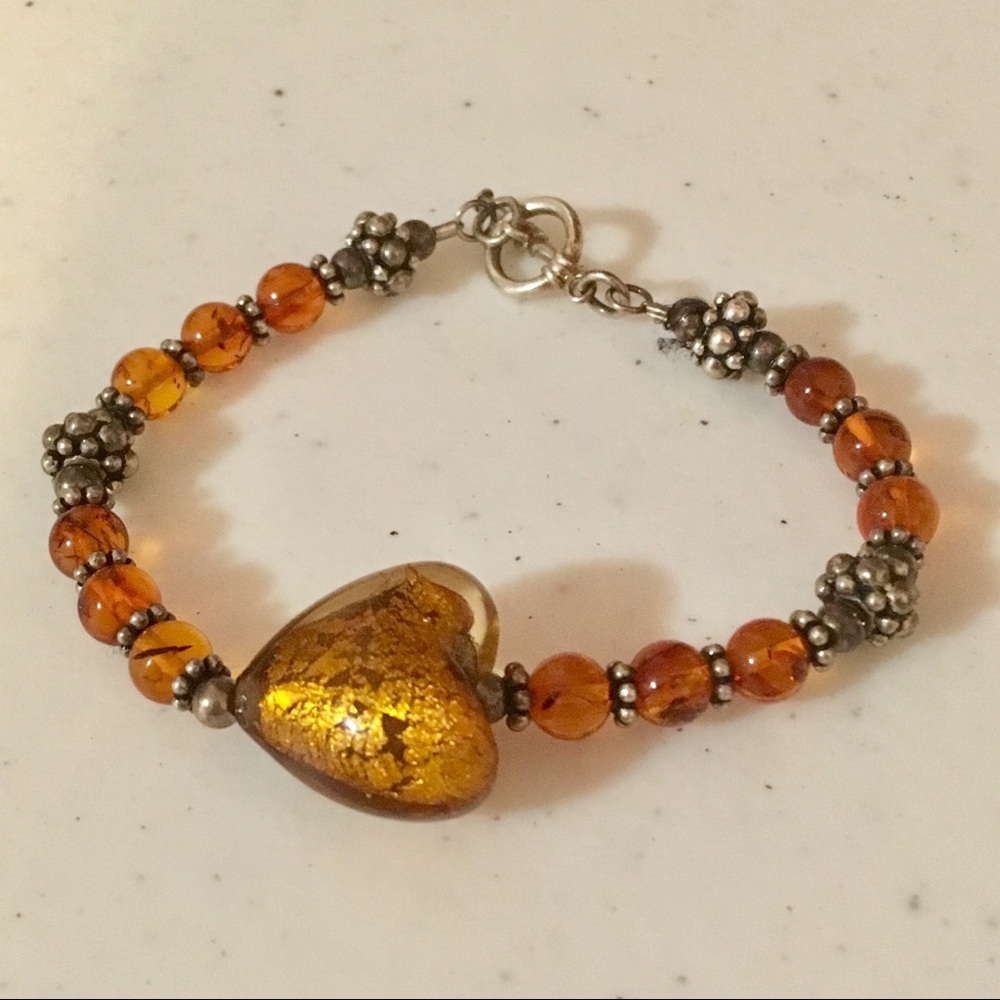 Sterling silver heart bracelet